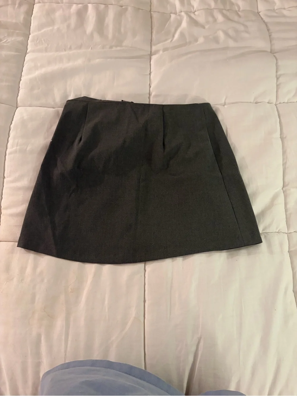 Women's Dark Gray Wrap Skort with Bow Accent